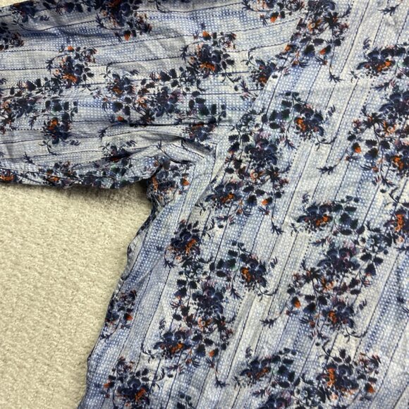 7 Downie St. Blue Floral AOP Long Sleeve Button-down Men’s Shirt Sz 7 Preppy - Picture 7 of 15